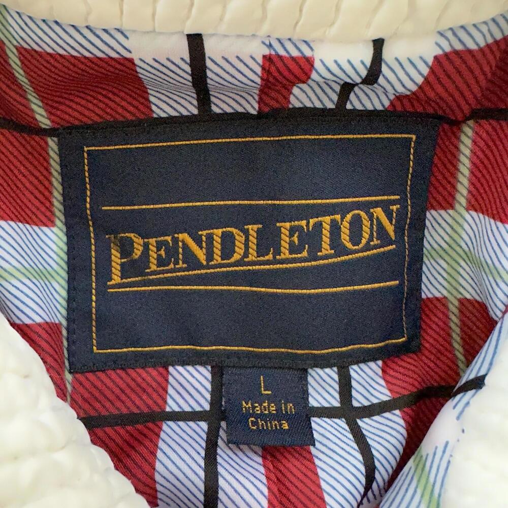 Pendleton White Button Front Hooded Jacket Coat S… - image 5